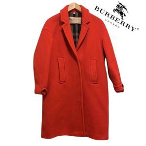 Burberry - Red Wool Coat - Size 10 but fits like Size 8